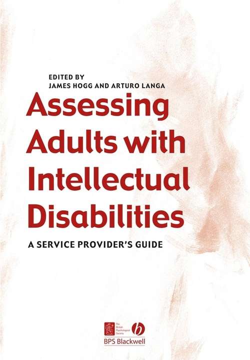 Book cover of Assessing Adults with Intellectual Disabilities: A Service Provider's Guide