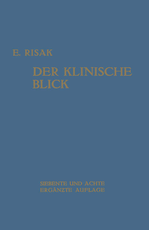 Book cover of Der Klinische Blick (7. Aufl. 1943)