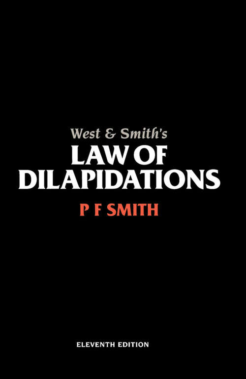 Book cover of West & Smith's Law of Dilapidations (11)