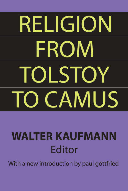 Book cover of Religion from Tolstoy to Camus