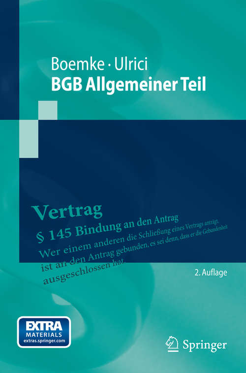 Book cover of BGB Allgemeiner Teil (2. Aufl. 2014) (Springer-Lehrbuch)