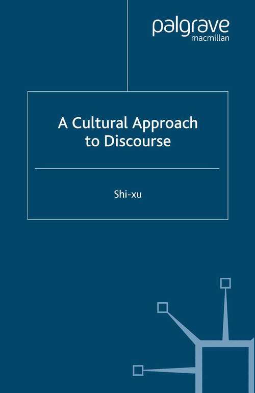 Book cover of A Cultural Approach to Discourse (2005)