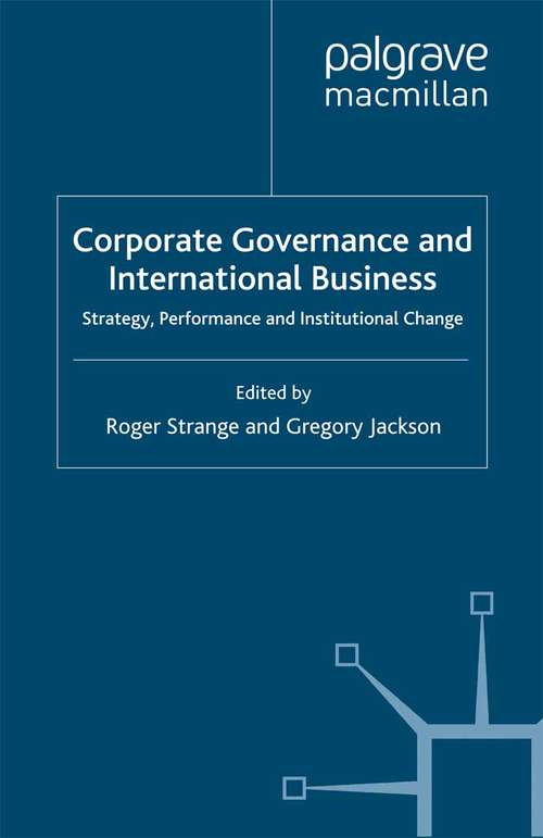 Book cover of Corporate Governance and International Business: Strategy, Performance and Institutional Change (2008) (The Academy of International Business)