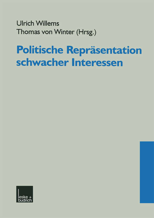 Book cover of Politische Repräsentation schwacher Interessen (2000)