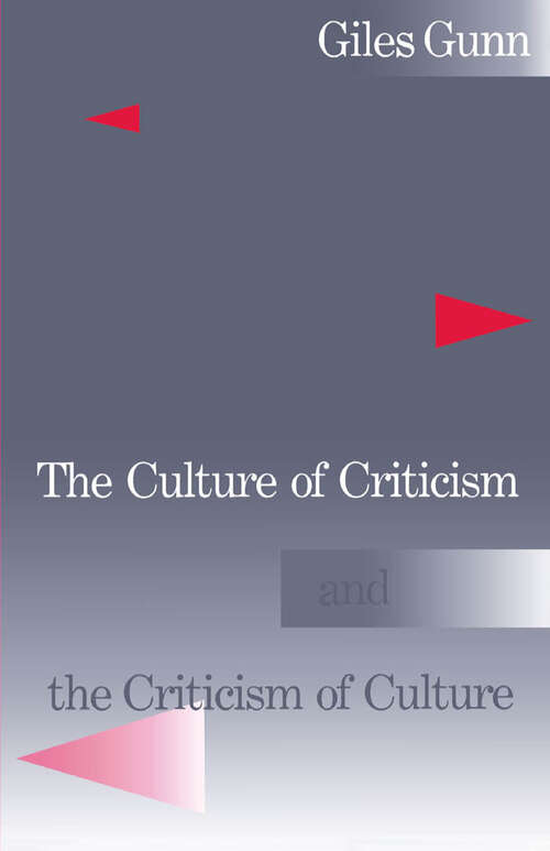 Book cover of The Culture of Criticism and the Criticism of Culture
