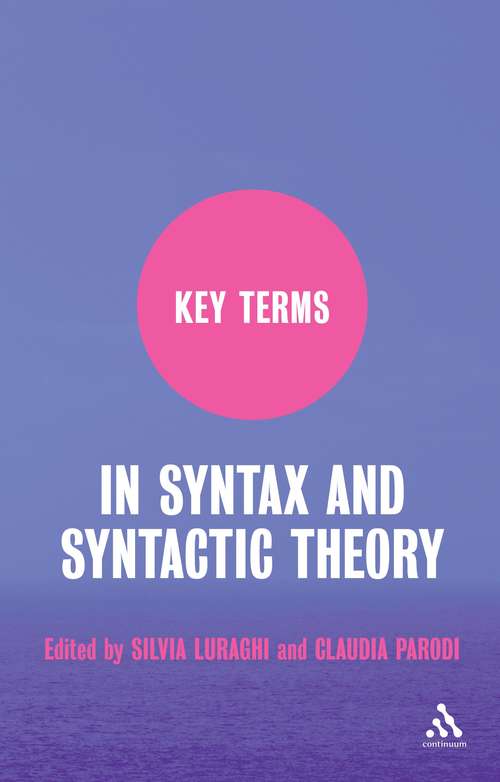 Book cover of Key Terms in Syntax and Syntactic Theory (Key Terms)