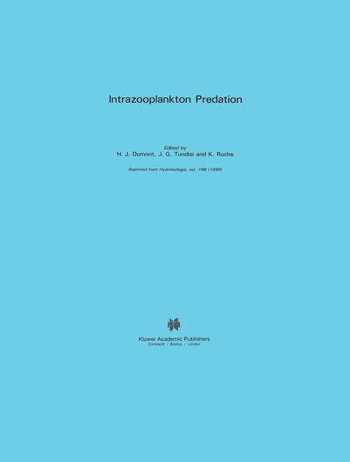 Book cover of Intrazooplankton Predation (1990) (Developments in Hydrobiology #60)