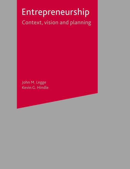 Book cover of Entrepreneurship: Context, Vision and Planning (2004)