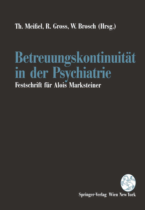Book cover of Betreuungskontinuität in der Psychiatrie (1994)