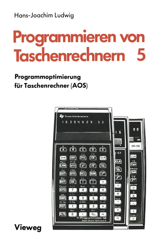 Book cover of Programmoptimierung für Taschenrechner (1979) (Programmieren von Taschenrechnern #5)