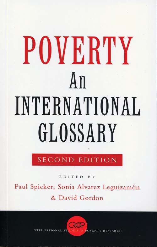 Book cover of Poverty: An International Glossary (2) (International Studies in Poverty Research)