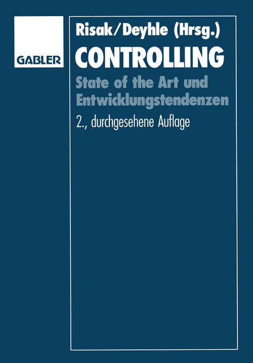 Book cover of Controlling: State of the Art und Entwicklungstendenzen (2. Aufl. 1992)