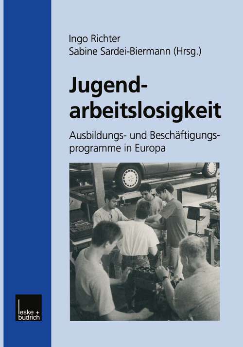 Book cover of Jugendarbeitslosigkeit: Ausbildungs- und Beschäftigungsprogramme in Europa (2000)