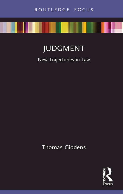Book cover of Judgment: New Trajectories in Law (New Trajectories in Law)