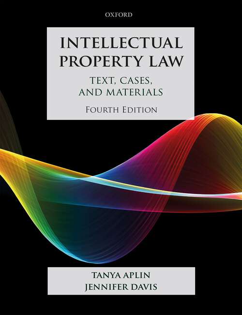 Book cover of Intellectual Property Law: Text, Cases, and Materials (Text, Cases, and Materials)