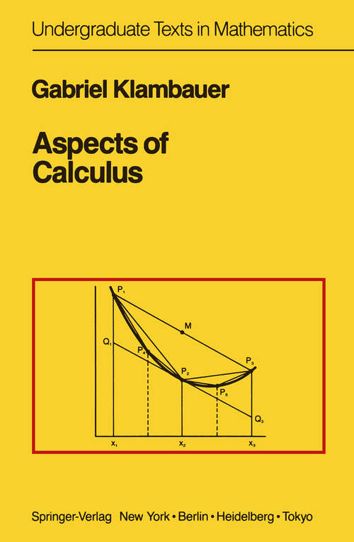 Book cover of Aspects of Calculus (1986) (Undergraduate Texts in Mathematics)