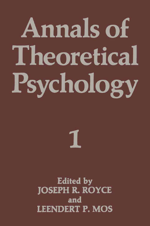 Book cover of Annals of Theoretical Psychology: Volume 1 (1984)