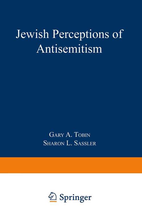 Book cover of Jewish Perceptions of Antisemitism (1988)