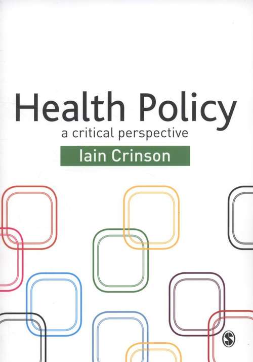 Book cover of Health Policy: A Critical Perspective (PDF)