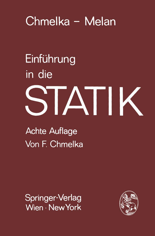 Book cover of Einführung in die Statik (8. Aufl. 1968)