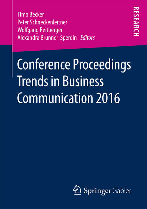 Book cover of Conference Proceedings Trends in Business Communication 2016