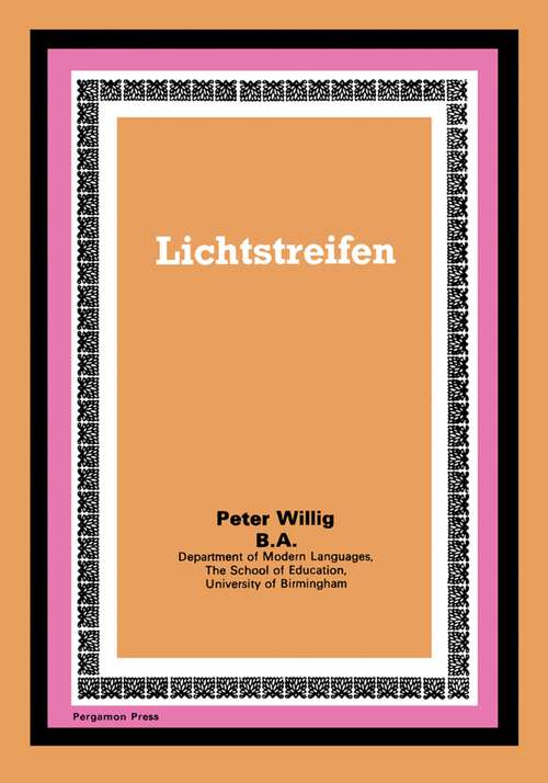 Book cover of Lichtstreifen: The Commonwealth and International Library: Pergamon Oxford German Division