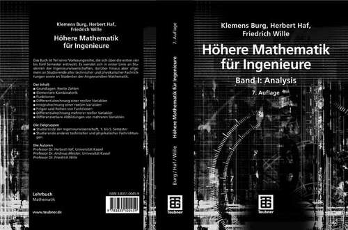 Book cover of Höhere Mathematik für Ingenieure Band I: Analysis (7Aufl. 2006) (Teubner-Ingenieurmathematik)