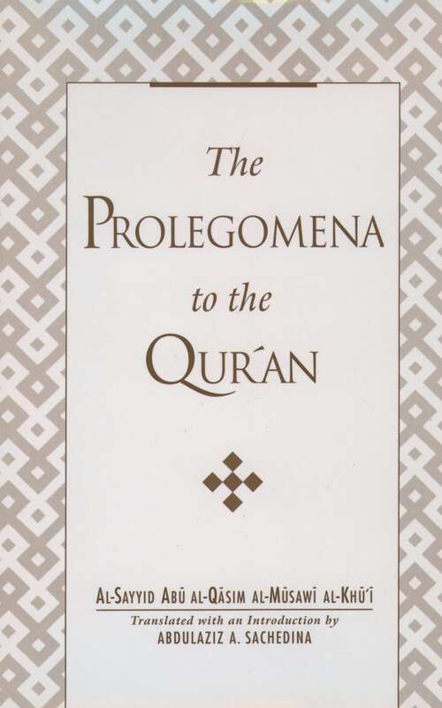 Book cover of Prolegomena to the Qur'an