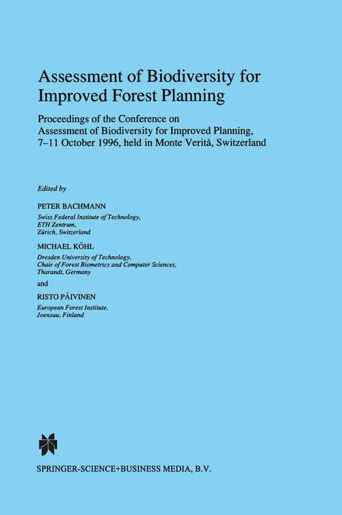 Book cover of Assessment of Biodiversity for Improved Forest Planning (1998) (Forestry Sciences #51)