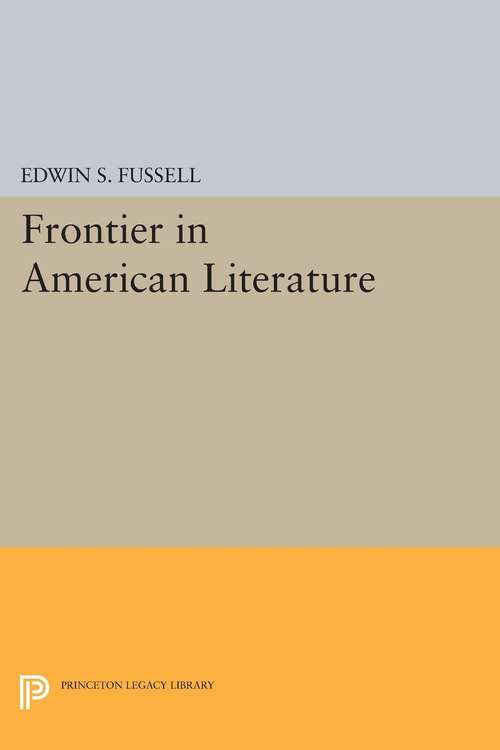 Book cover of Frontier in American Literature