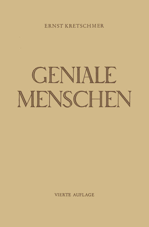 Book cover of Geniale Menschen (4. Aufl. 1948)