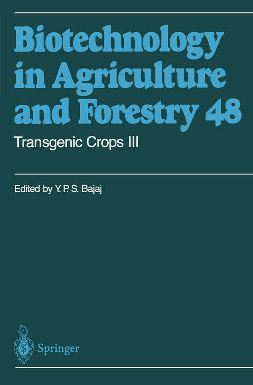Book cover of Transgenic Crops III (2001) (Biotechnology in Agriculture and Forestry #48)