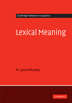 Book cover of Lexical Meaning (PDF)