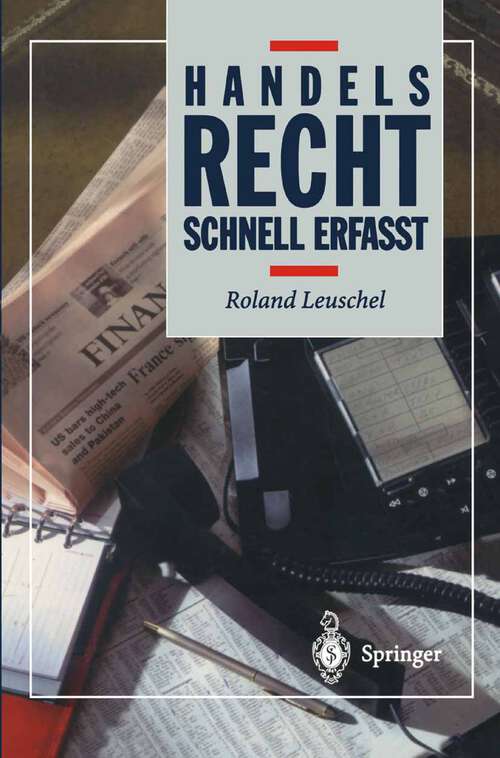 Book cover of Handelsrecht: Schnell erfaßt (1995) (Recht - schnell erfasst)