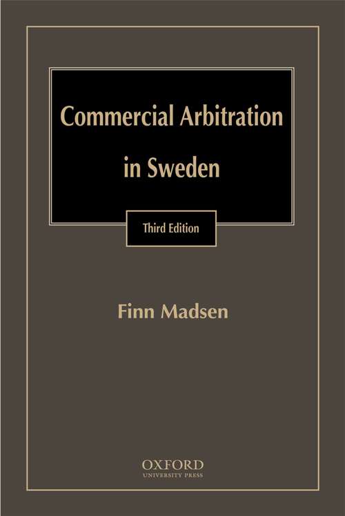 Book cover of Commercial Arbitration in Sweden