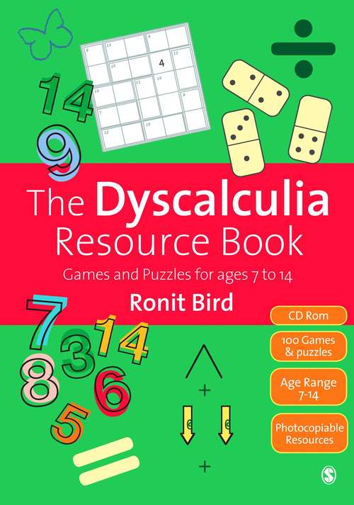 Book cover of The Dyscalculia Resource Book: Games and Puzzles for ages 7 to 14