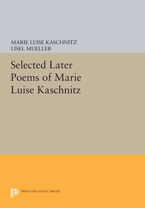 Book cover of Selected Later Poems of Marie Luise Kaschnitz