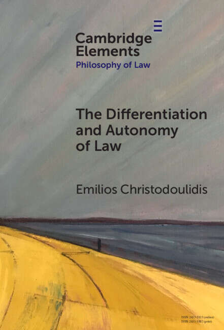 Book cover of The Differentiation and Autonomy of Law (Elements in Philosophy of Law)