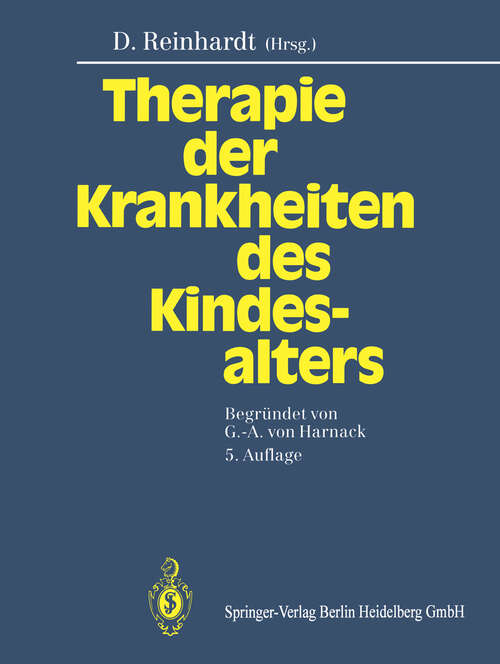 Book cover of Therapie der Krankheiten des Kindesalters (5. Aufl. 1994)