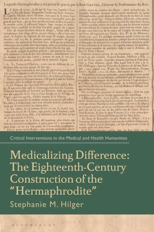 Book cover of Medicalizing Difference: The Eighteenth-Century Construction of the "Hermaphrodite" (Critical Interventions in the Medical and Health Humanities)