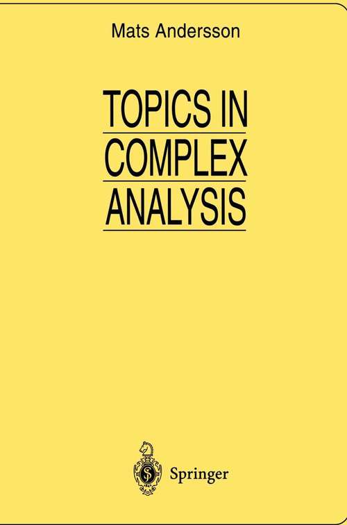 Book cover of Topics in Complex Analysis (1997) (Universitext)