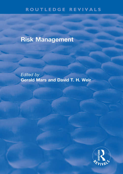 Book cover of Risk Management, 2 Volume Set (Routledge Revivals)