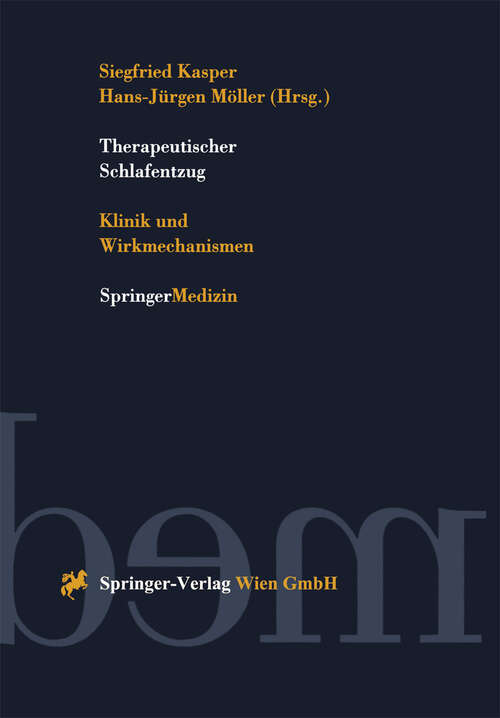 Book cover of Therapeutischer Schlafentzug: Klinik und Wirkmechanismen (1996)