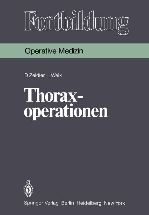 Book cover of Thoraxoperationen (1981) (Fortbildung)