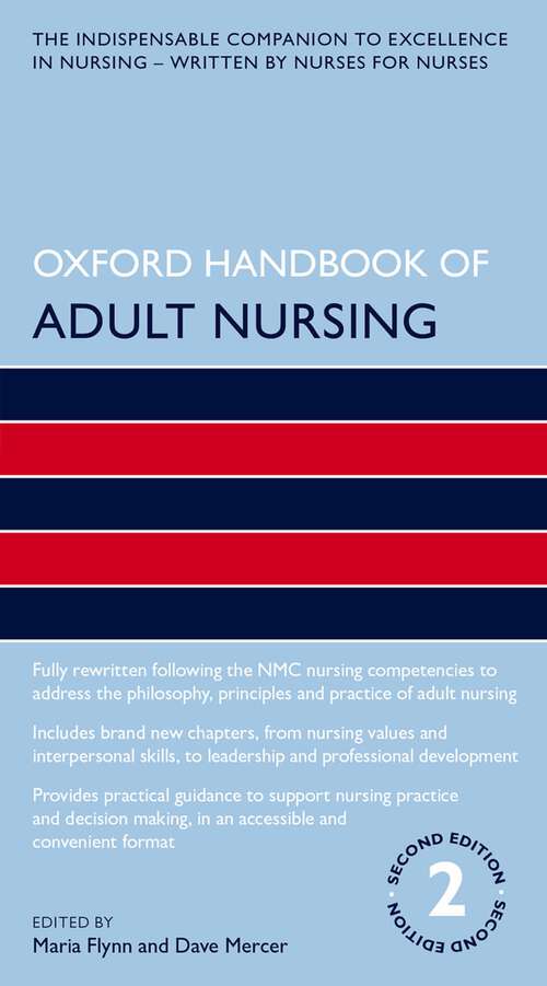 Book cover of Oxford Handbook of Adult Nursing (Oxford Handbooks in Nursing)