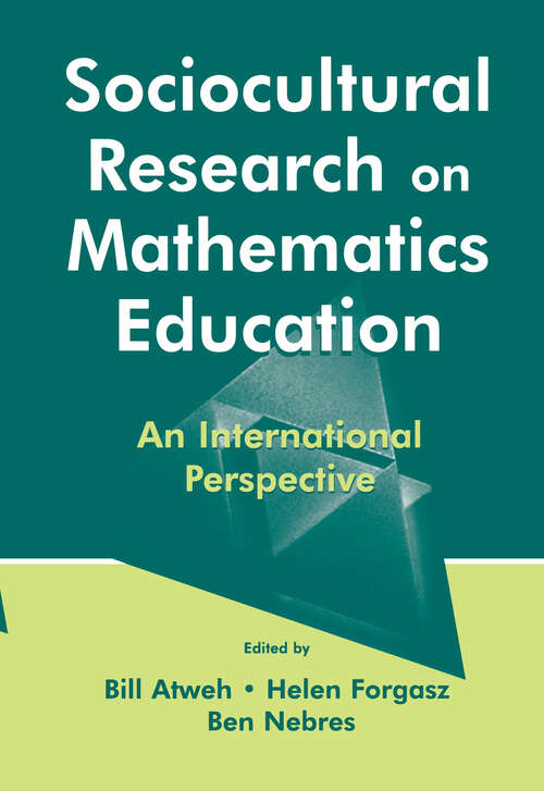 Book cover of Sociocultural Research on Mathematics Education: An International Perspective