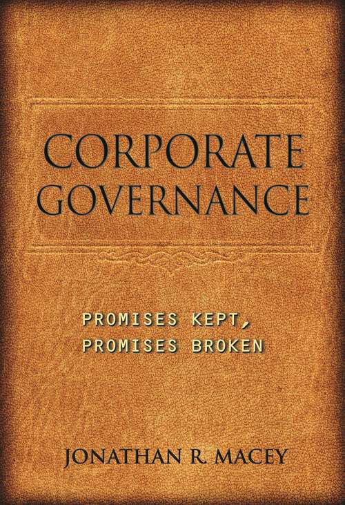 Book cover of Corporate Governance: Promises Kept, Promises Broken (PDF)