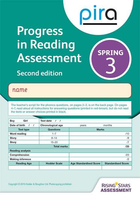 Book cover of Progress In Reading Assessment, Spring 3 (Pira Ser. (PDF))