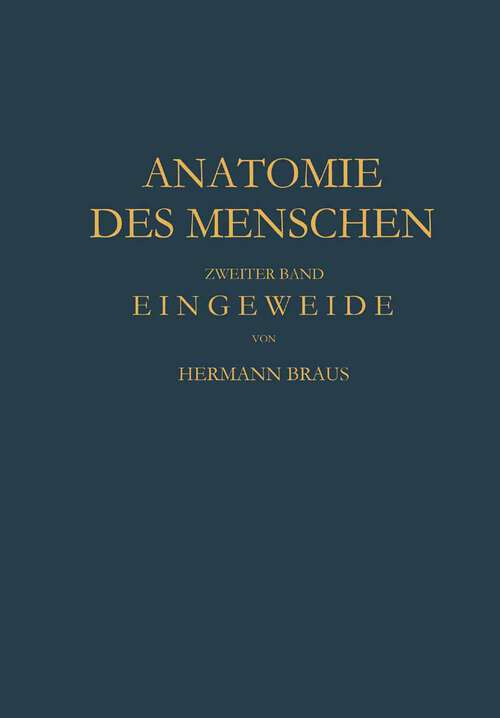 Book cover of Eingeweide: Einschliesslich Periphere Leitungsbahnen · I. Teil (1924)