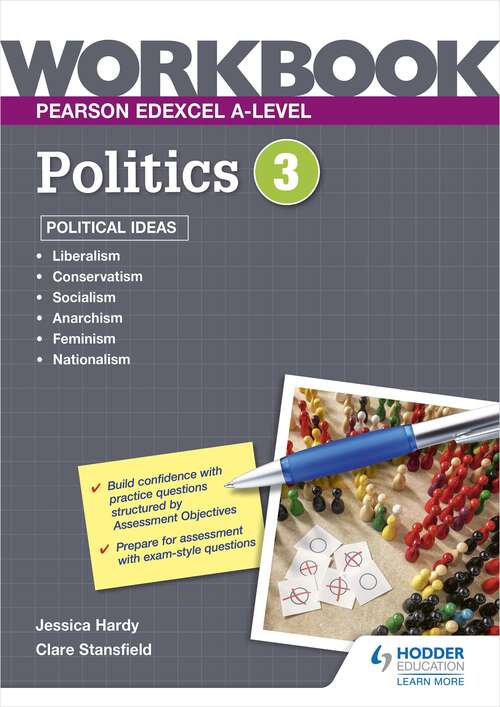 Book cover of Pearson Edexcel A-level Politics Workbook 3: Political Ideas